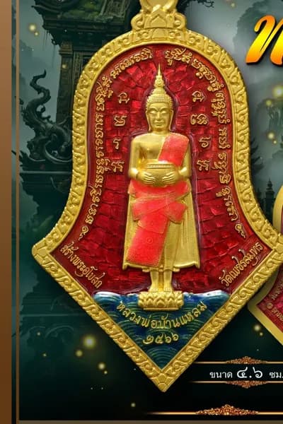 เหรียญจำปีหลวงพ่อบ้านแหลม ประทับหลังท้าวเวสสุวรรณโณ รุ่น ทรัพย์เจริญ (สร้างพระอุโบสถ) วัดเพชรสมุทรวรวิหาร–วัดจุฬามณี ๒๕๖๖