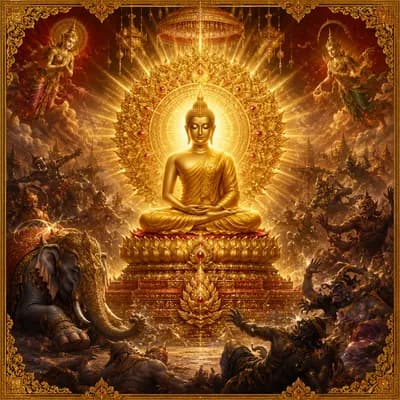 บทสวดพุทธชัยมงคลคาถา (พาหุง) ชัยชนะ ๘ ประการของพระพุทธเจ้า